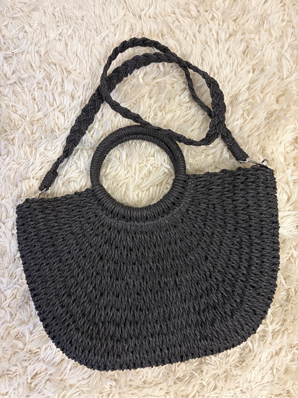 Black Woven Handbag NEVER BEEN USED!